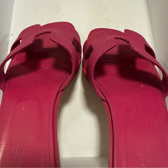 HERMES ORAN SANDALS, PINK POURPRE COLOR, SIZE 37.5 with BOX and DUSTBAGS - Picture 8 of 15